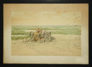 Appraisal: Print of shore bird hunting by A B Frost x