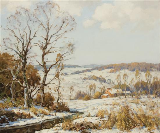 Appraisal: WALTER C HARTSON American - The Melting Snow oil on