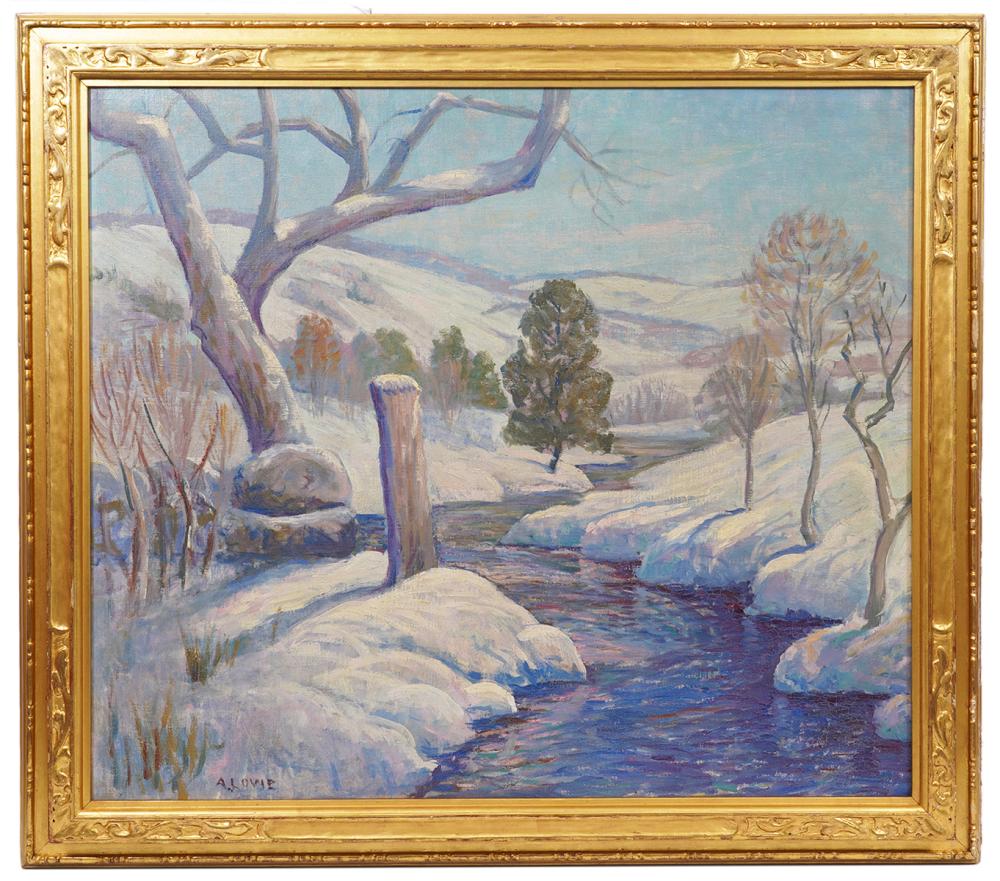 Appraisal: ALFRED LOWE 'WINTER CREEK' OIL PAINTINGAlfred Lowe America th C