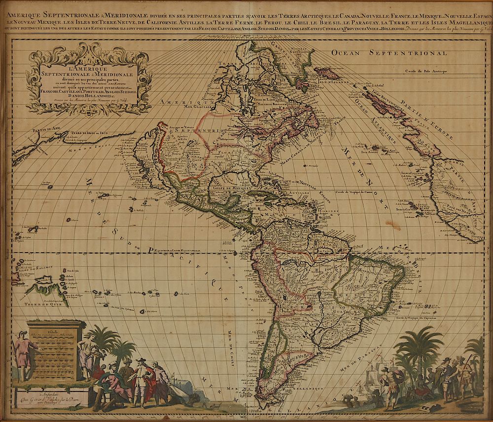 Appraisal: Gerard Valck Map of North and South America Gerard Valck