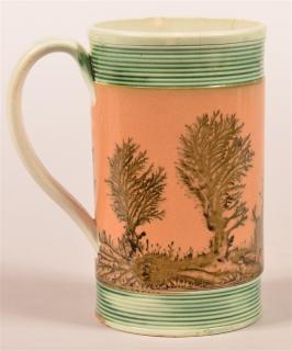 Appraisal: Seaweed Mocha Decorated Small Tankard Seaweed Mocha Decorated Soft Paste