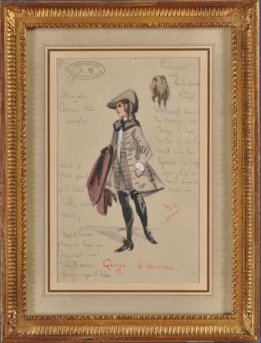 Appraisal: FRENCH SCHOOL TH C COSTUME DESIGN FOR GEORGE D' AVRILLAC