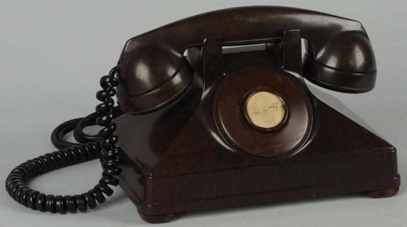 Appraisal: Northern Electric Brown Cradle Telephone Circa Bakelite dial blank missing