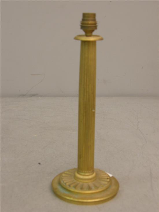 Appraisal: Early th century gilt metal lamp base h in