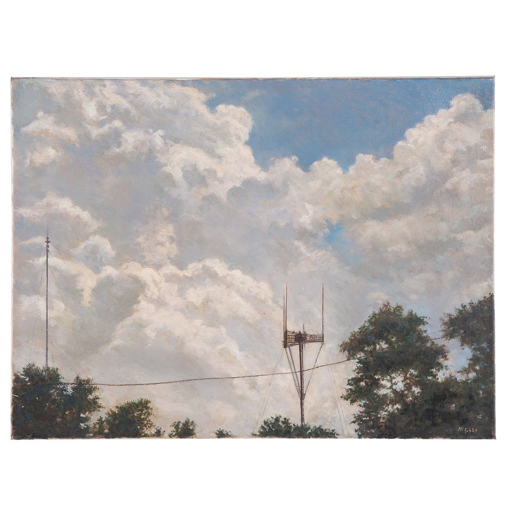 Appraisal: Nathaniel K Gibbs TV Signal Tower oil American - Oil