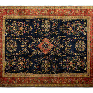 Appraisal: An Indian Persian Design Wool Rug th Century feet inches