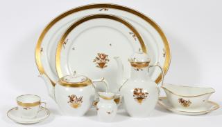 Appraisal: ROYAL COPENHAGEN PARTIAL DINNER SERVICE BROWN ROSE ROYAL COPENHAGEN PARTIAL