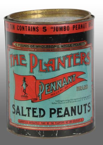 Appraisal: Planters Peanut Mr Peanut Jumbo Tin Description Tin originally held