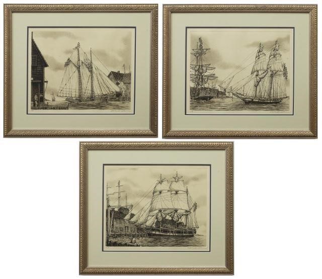 Appraisal: lot of Framed etchings on paper signed lower right Alan