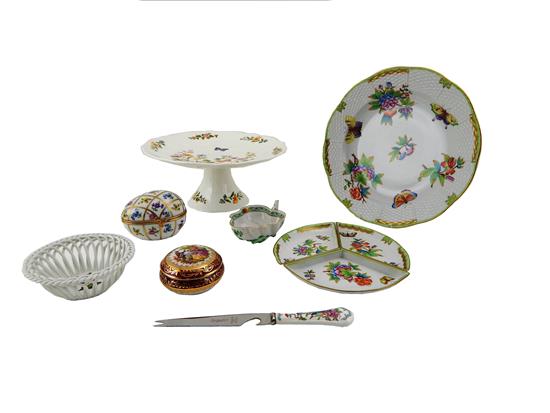 Appraisal: th C Continental porcelain featuring Herend Limoges and Aynsley seven