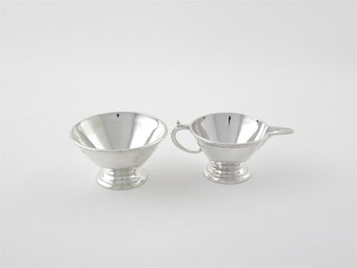 Appraisal: A small modern conical sugar bowl and cream jug with