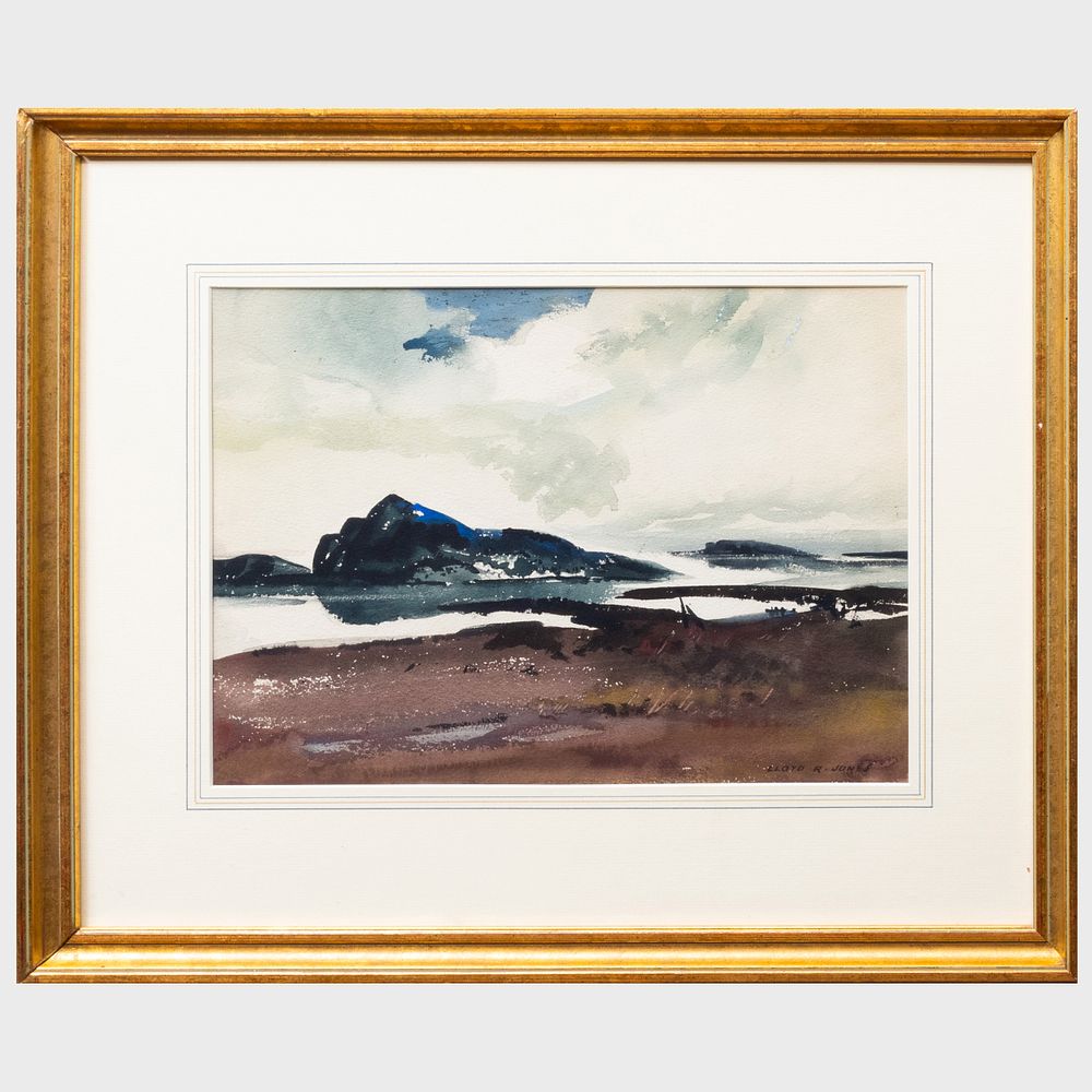 Appraisal: Lloyd R Jones - Seascape Watercolor on paper mounted on