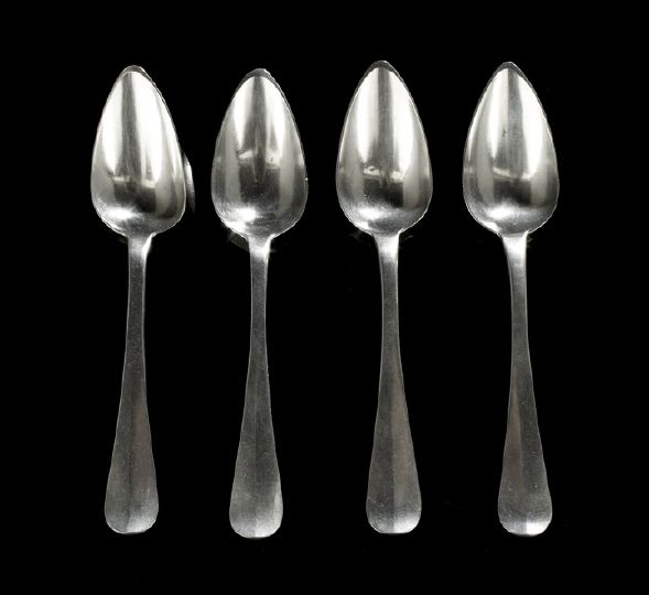 Appraisal: Four Dutch William III Second Standard Silver Tablespoons marked Amsterdam