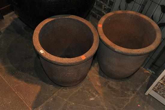 Appraisal: A PAIR OF STONE POTS