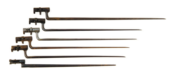 Appraisal: LOT OF SOCKET BAYONETS trap door Russian unknown CONDITION One