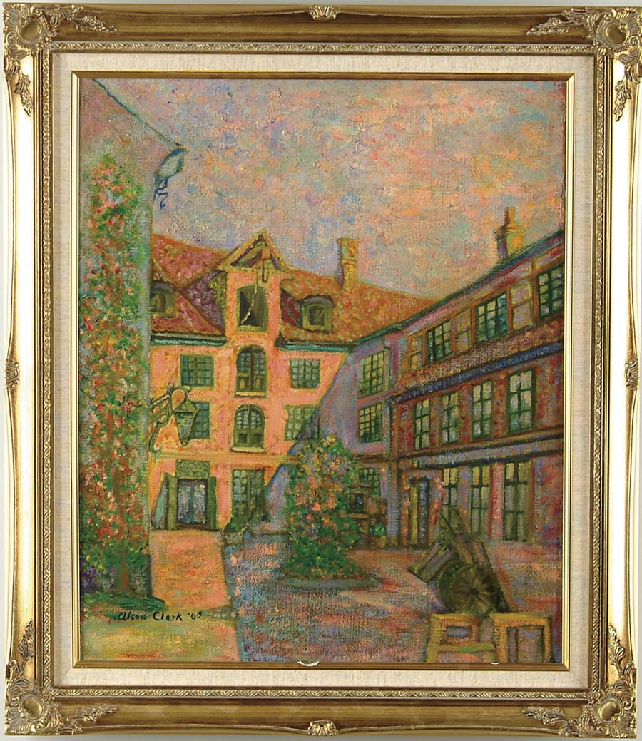 Appraisal: ALSON SKINNER CLARK American - COURTYARD IN GIVERNY FRANCE Oil