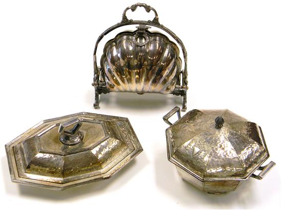 Appraisal: Three pieces of Roger Brothers silver plate including elaborate shell-form