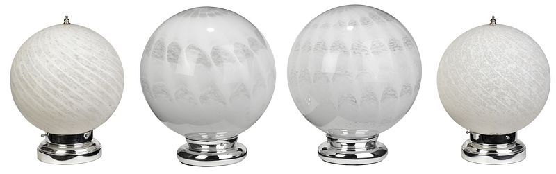 Appraisal: Two Pairs Murano Glass Table Lamps Italian th century white