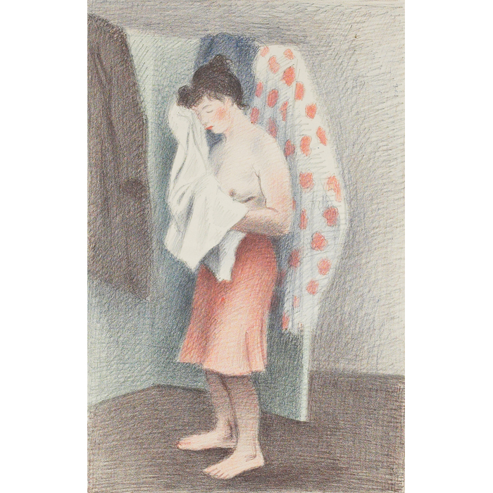 Appraisal: Raphael Soyer American - ''Woman Dressing '' color lithograph ''