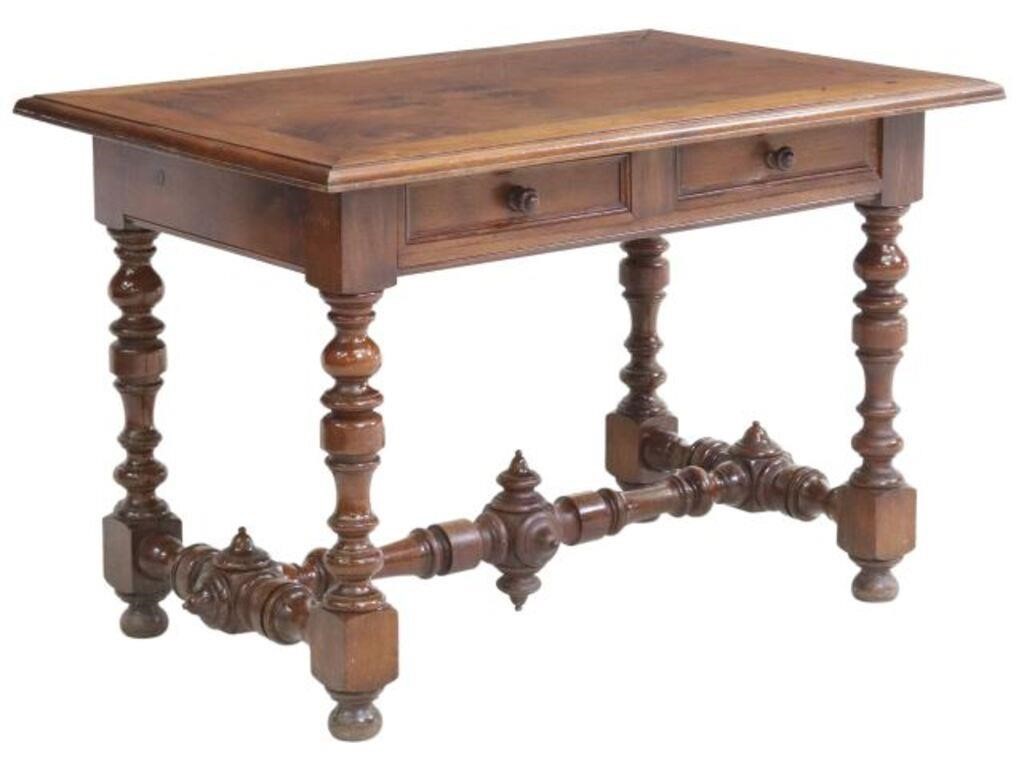 Appraisal: French Louis XIII style walnut writing or work table th