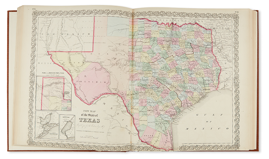 Appraisal: COLTON J H Colton's General Atlas Profusion of hand-colored maps