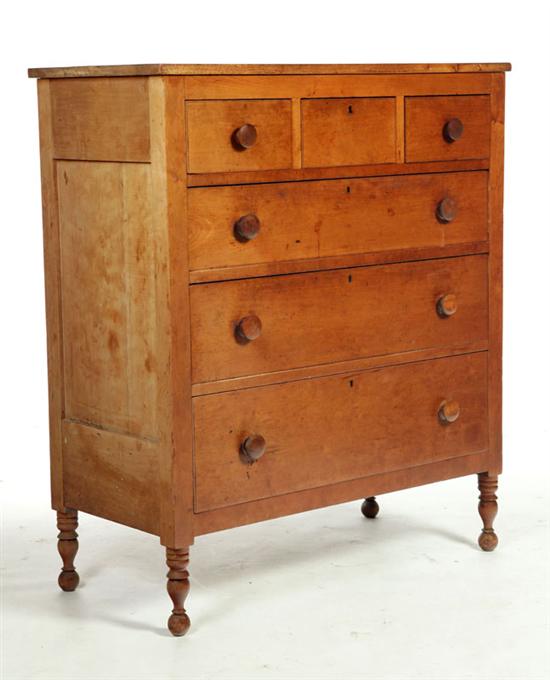 Appraisal: SHERATON CHEST OF DRAWERS American th century cherry and walnut