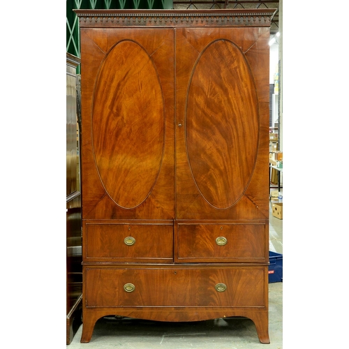 Appraisal: A Victorian mahogany and line inlaid wardrobe in George III