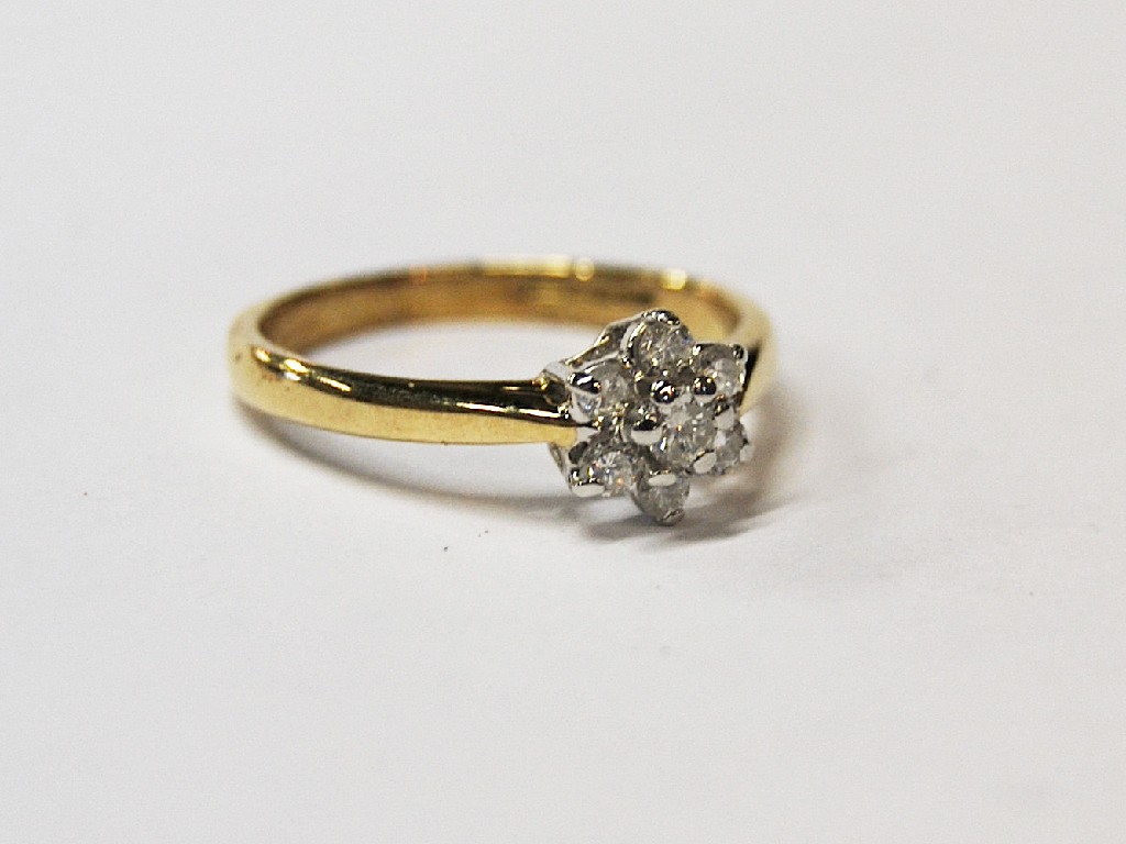 Appraisal: Daisy style claw set diamond cluster ring ct