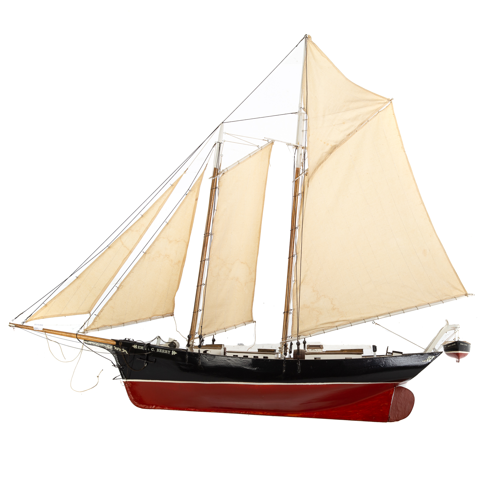 Appraisal: PAINTED WOOD MODEL OF SLOOP EMMA C BERRY Model with