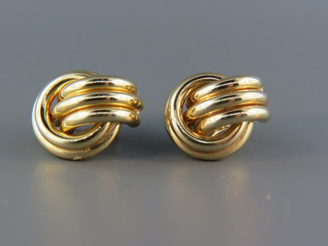 Appraisal: k Gold Earrings tubular circle design yellow gold grams