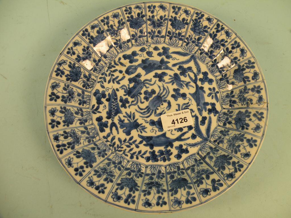 Appraisal: An thC Chinese Kraak porcelain blue and white plate decorated