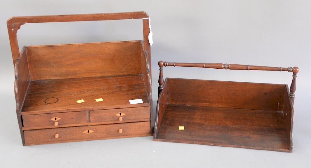 Appraisal: Two piece lot to include George III mahogany cheveret with