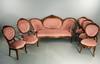 Appraisal: PARLOR SUITE - Circa - six piece Victorian carved walnut