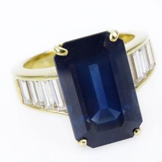 Appraisal: Approx Carat Emerald Cut Sapphire Carat Baguette Cut Diamond and