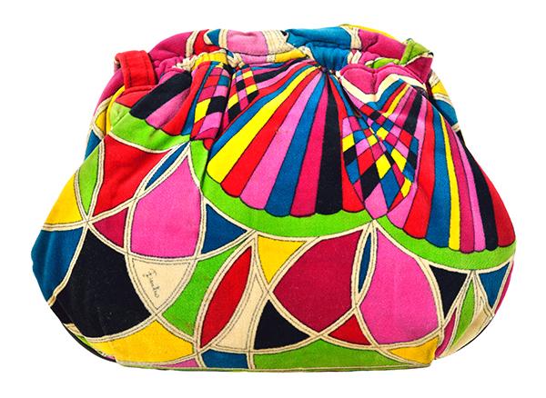 Appraisal: A 'S PUCCI PURSE Velvet multi coloured kaleidoscope patterened print