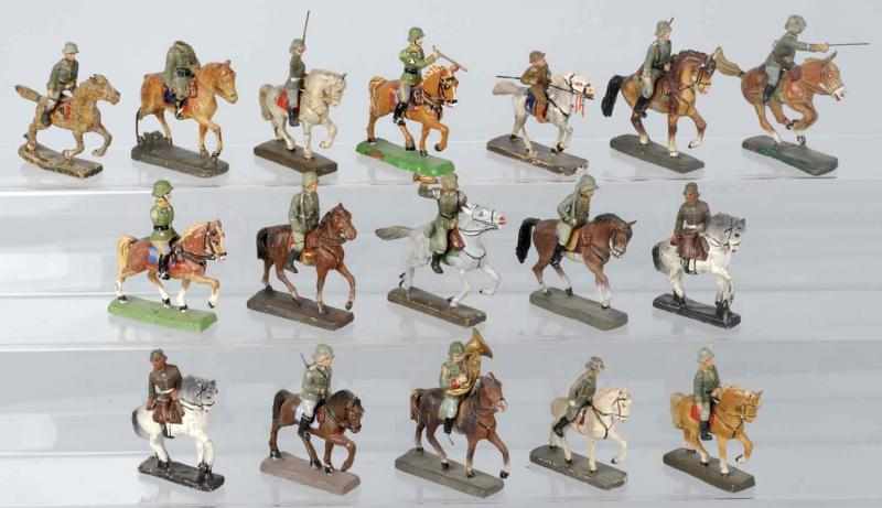 Appraisal: Lot of Elastolin Other Mounted Soldiers Some repainting and repairs