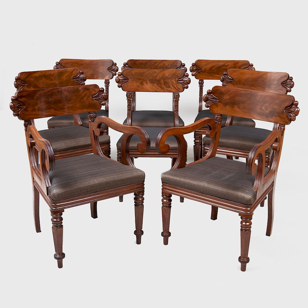 Appraisal: Set of Eight William IV Carved Mahogany Dining Chairs Possibly