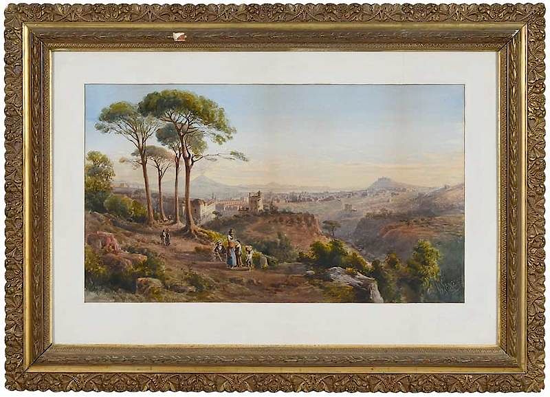 Appraisal: Giovanni Giordano Lanza Italian - Panoramic View of Naples signed