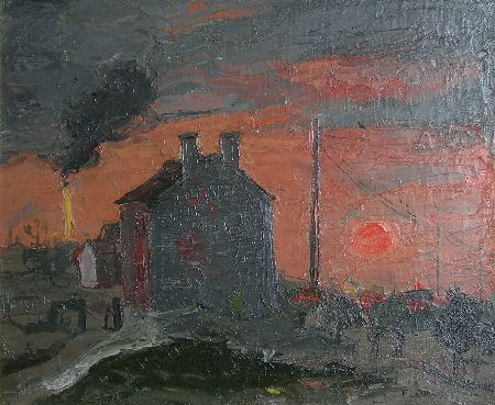 Appraisal: ALASTAIR FLATTELY SCOTTISH - LANCASHIRE SUNSET Signed oil on canvas