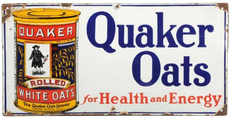 Appraisal: Asian Early Porcelain Quaker Oats Sign Heavily convexed Asian language