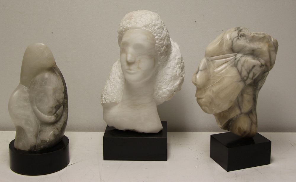 Appraisal: Lot Of marble Stone Sculptures To inc a bust of