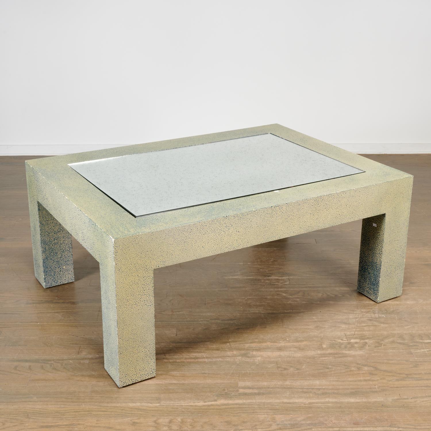 Appraisal: JUAN PABLO MOLYNEUX FAUX SHAGREEN COFFEE TABLE th c custom