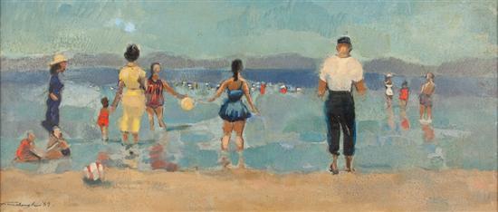 Appraisal: Wilfred R E Fairclough British - Figures on a Beach