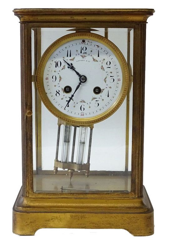 Appraisal: French Tiffany And Co Brass Mantle Clock French Tiffany And