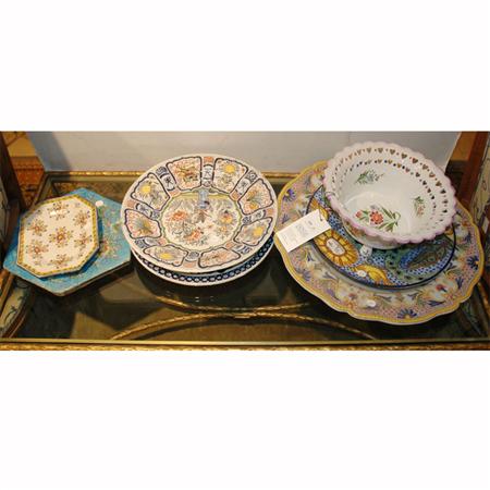 Appraisal: Group of Seven Continental Faience Table Articles Estimate -