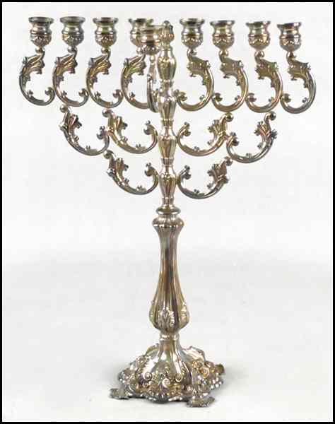 Appraisal: STERLING SILVER MENORAH ozt Condition No Specific Condition Recorded -