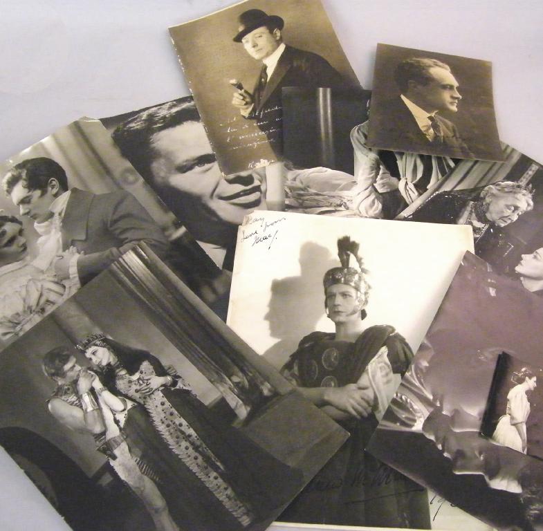 Appraisal: Quantity of 's and 's theatrical photographic portraits some signed