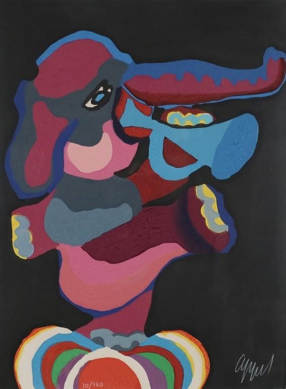 Appraisal: KAREL APPEL ELEPHANT WOODCUT CIRCUS SERIESChristaan Karel Appel Dutch -