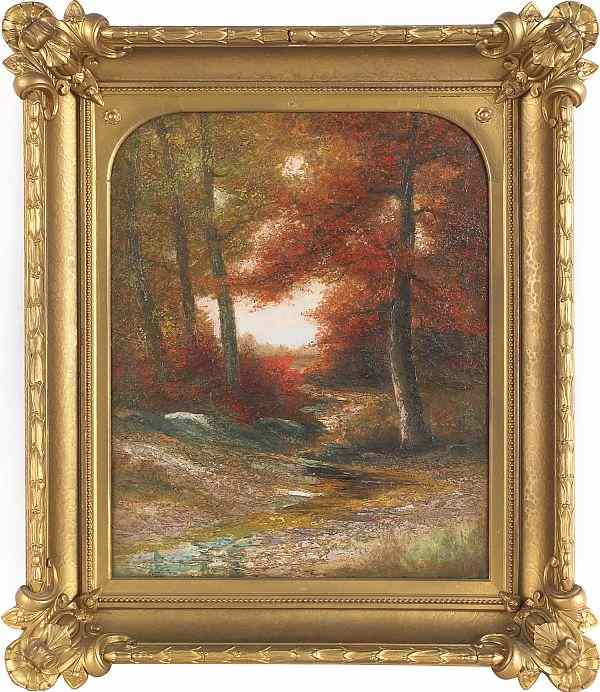 Appraisal: Victor Shearer American - oil on canvas autumn landscape signed