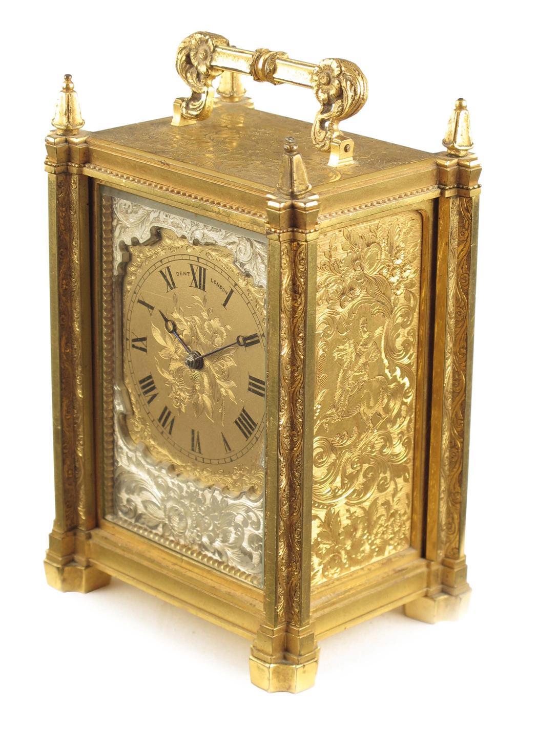 Appraisal: A good English engraved carriage timepiece